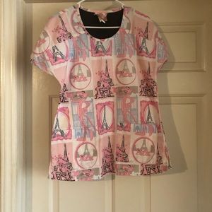 Pink panther scrub top
